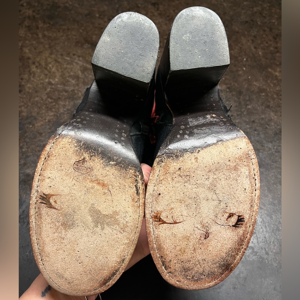 Free Bird Black Booties with Buckles & Red Leather Tassels, 8 - Picture 8 of 11